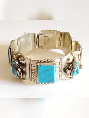 Vtg. Hecko En Turquoise Bracelet